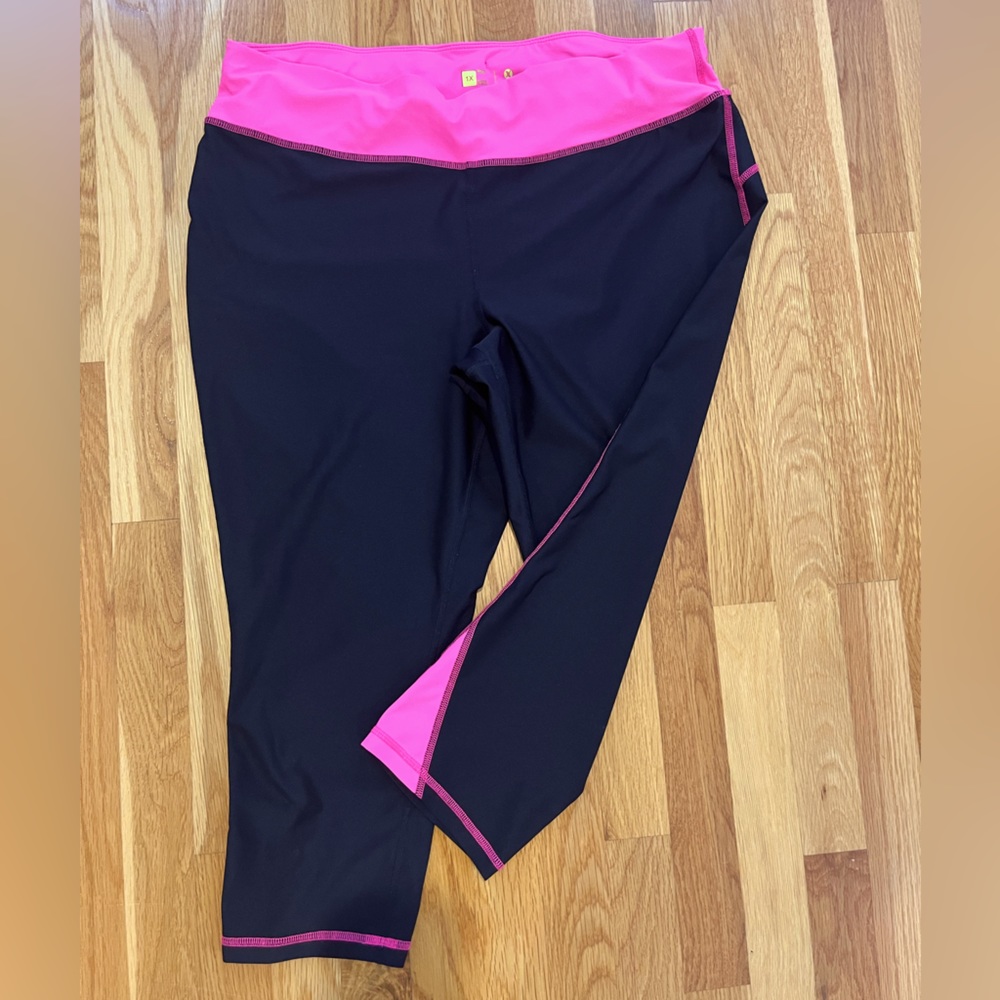 XL RBX Black Leggings with Pink